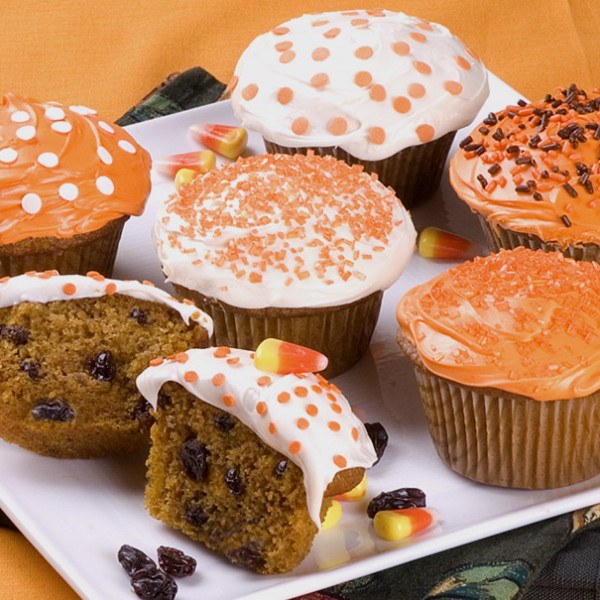 Pumpkin Raisin Party Cupcakes
