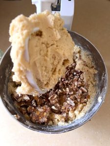 Adding pecans and praline